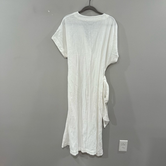 Hatch Maternity Dress Carolina Midi Gauze Cotton in White - Picture 7 of 13